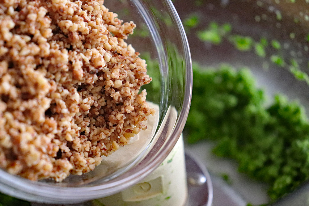 Add chopped almonds