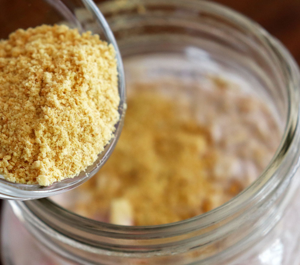 Adding graham cracker crumbs