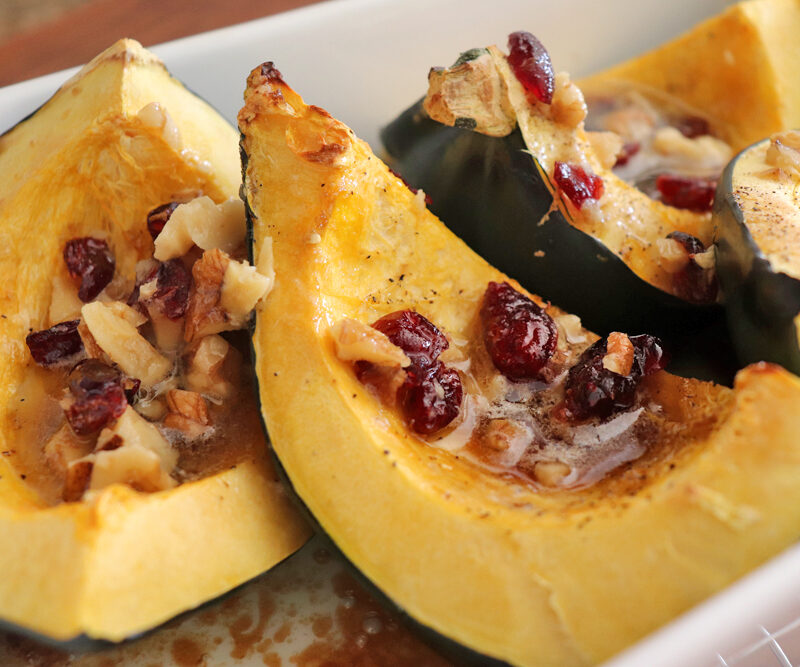 Roasted Acorn Squash with Walnuts and Cranberries HERO