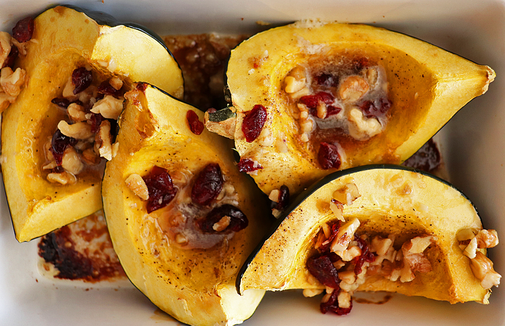 Baked Acorn Squash Overhead