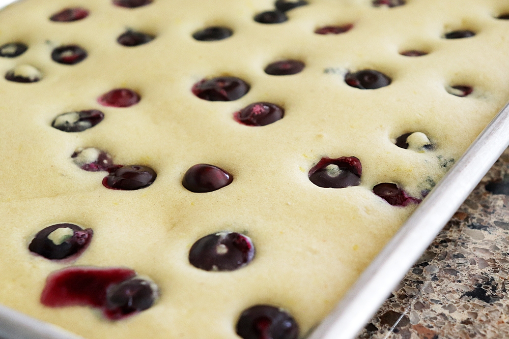 Baked Vegan Lemon Blueberry Sheet Pan Pancakes