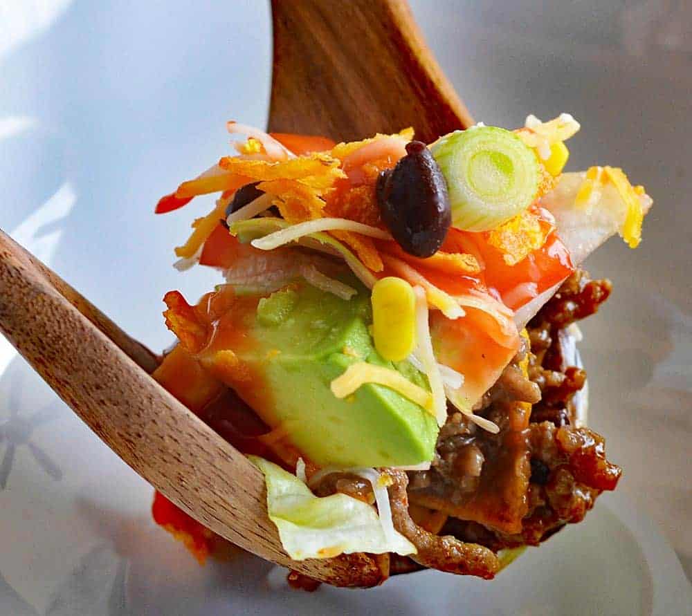 Vegan Dorito Taco Salad Recipe with Catalina Dressing