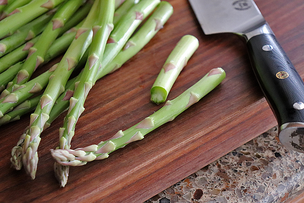 Break the asparagus