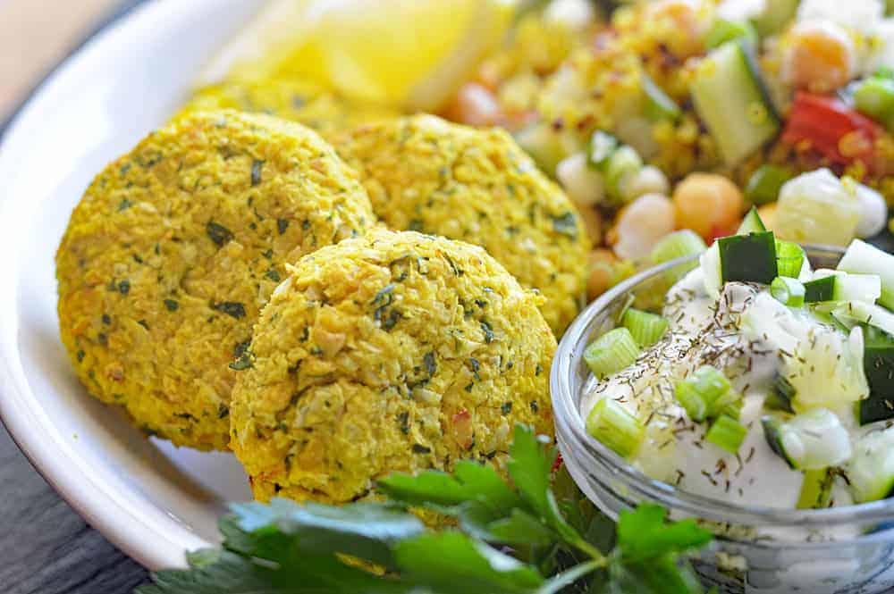 Golden Turmeric Air Fryer Falafel