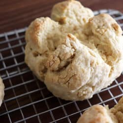 Close up of a mini Irish Soda Bread on a wire rack
