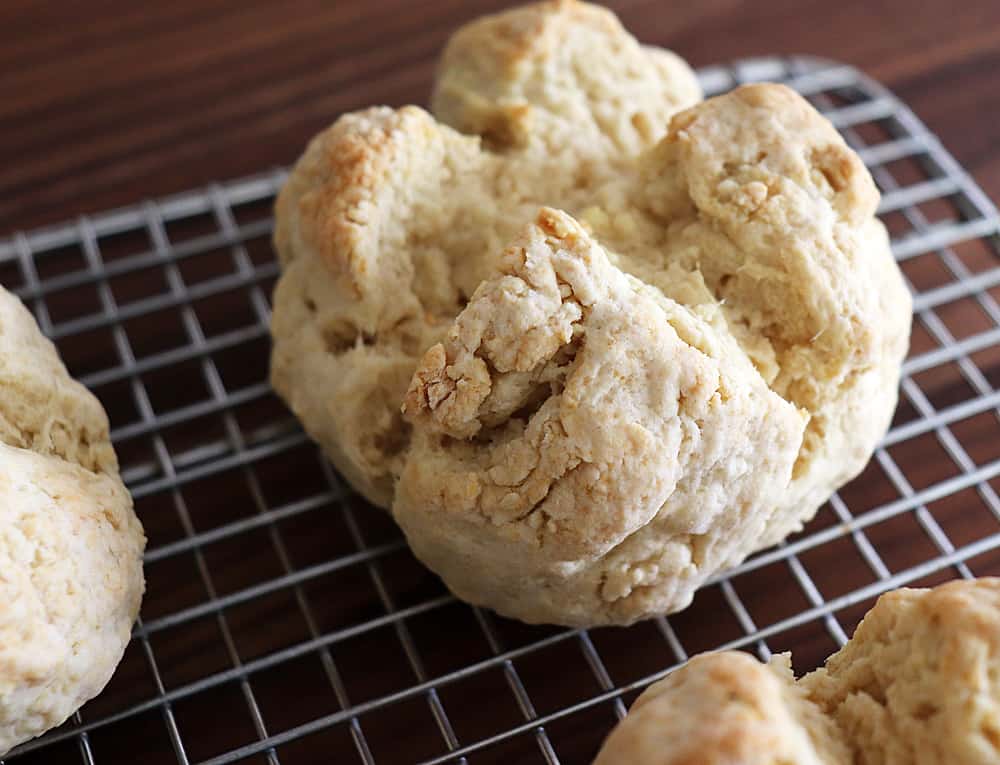 Close up of a mini Irish Soda Bread on a wire rack