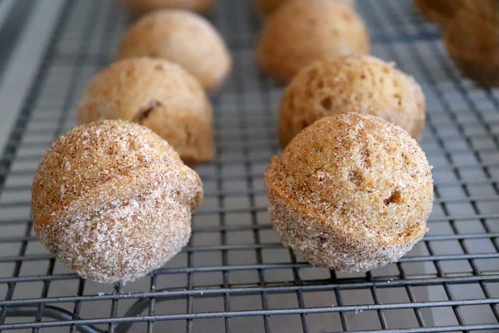 Finished Baked Apple Cider Doughnut Holes
