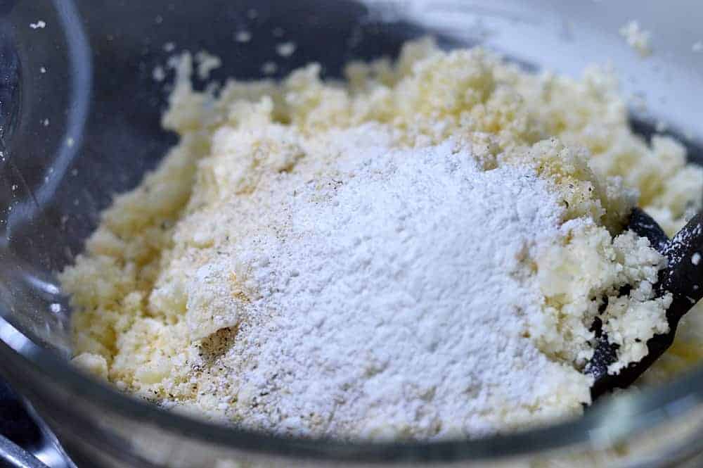Ingredients for Cauliflower Fritters with Copycat Outback Bloomin' Onion Sauce in a glass bowl