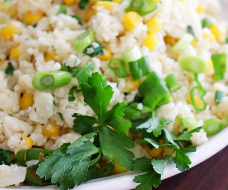 Vegan Corn Fried Cauliflower Rice HERO