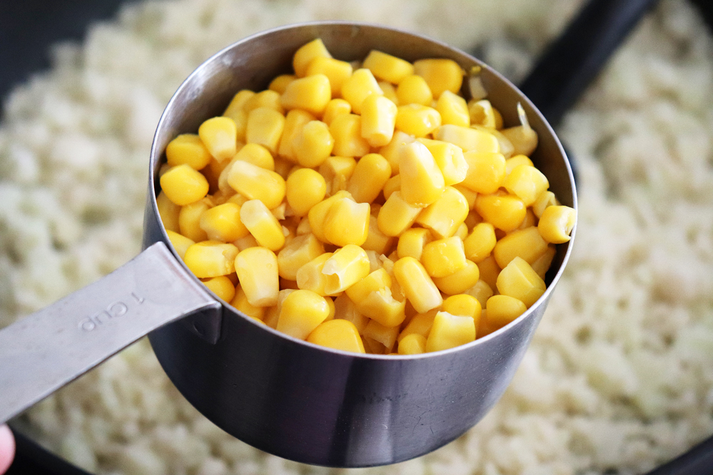 Adding sweet corn