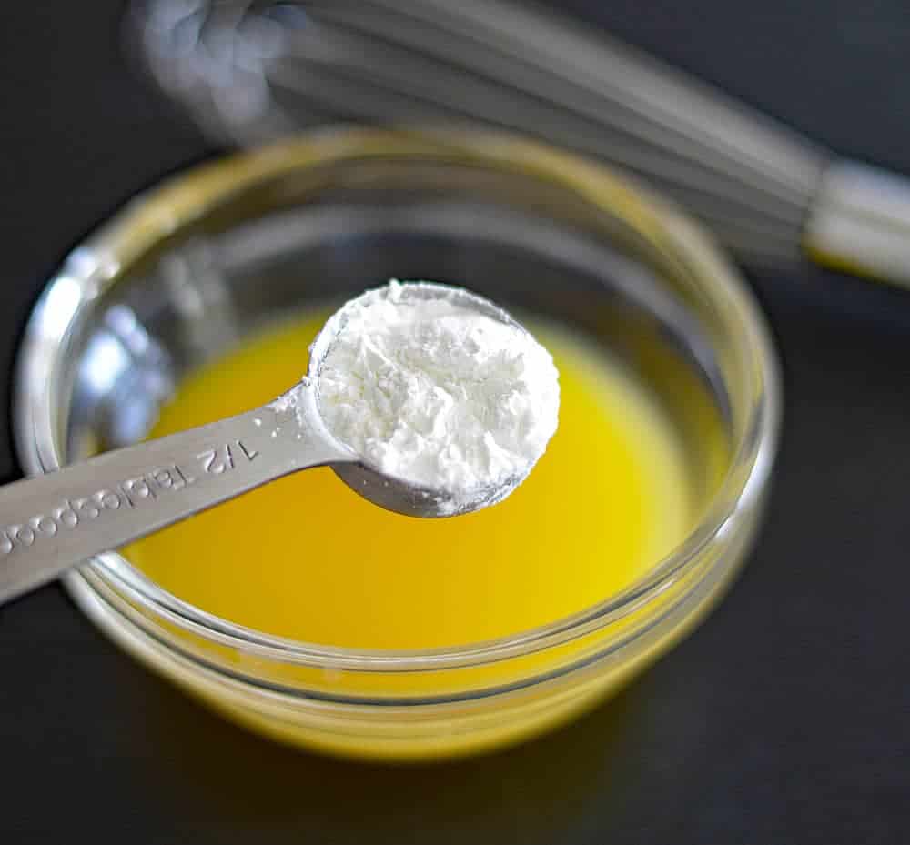 spoonful of cornstarch and orange juice