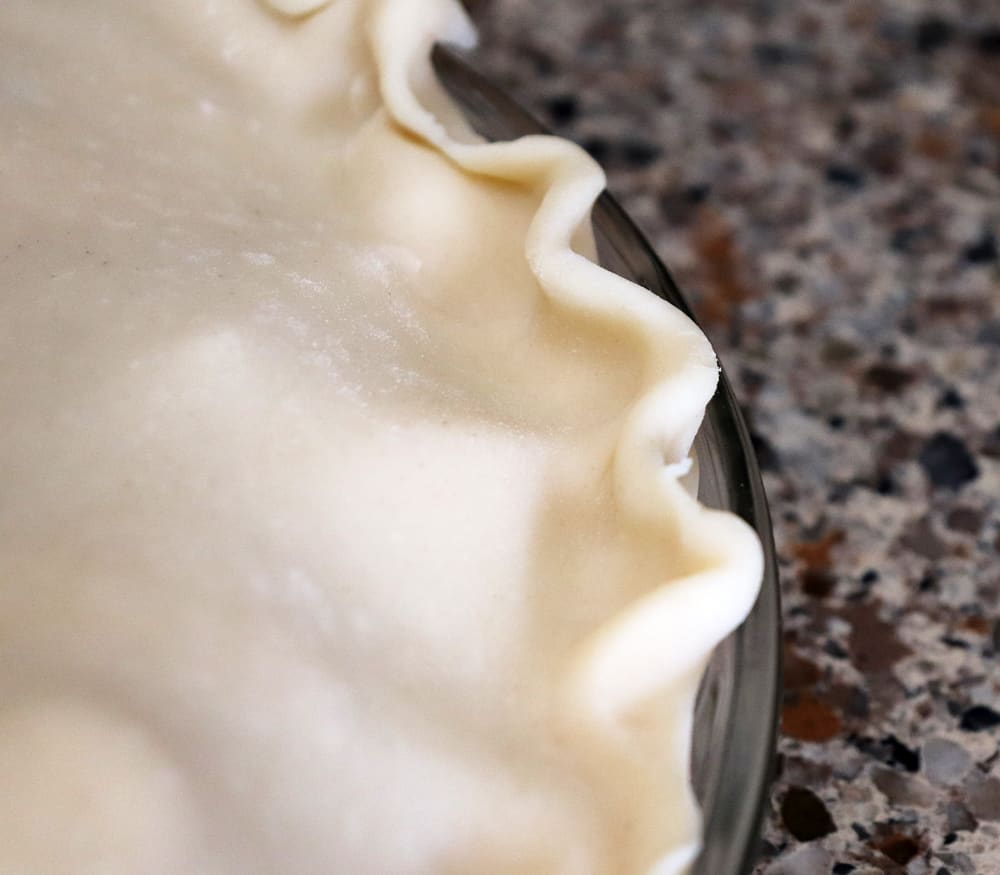 Photo of crimped dough edge