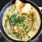 Overhead of Asparagus with Cream Sauce
