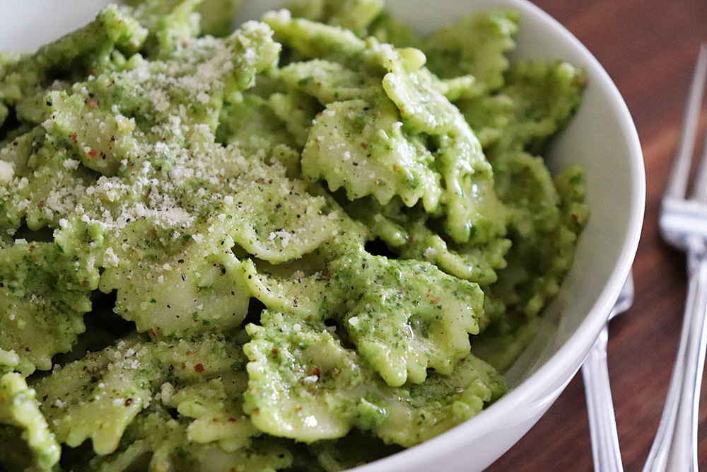 Hero shot of Easy Parsley Pesto Pasta Recipe