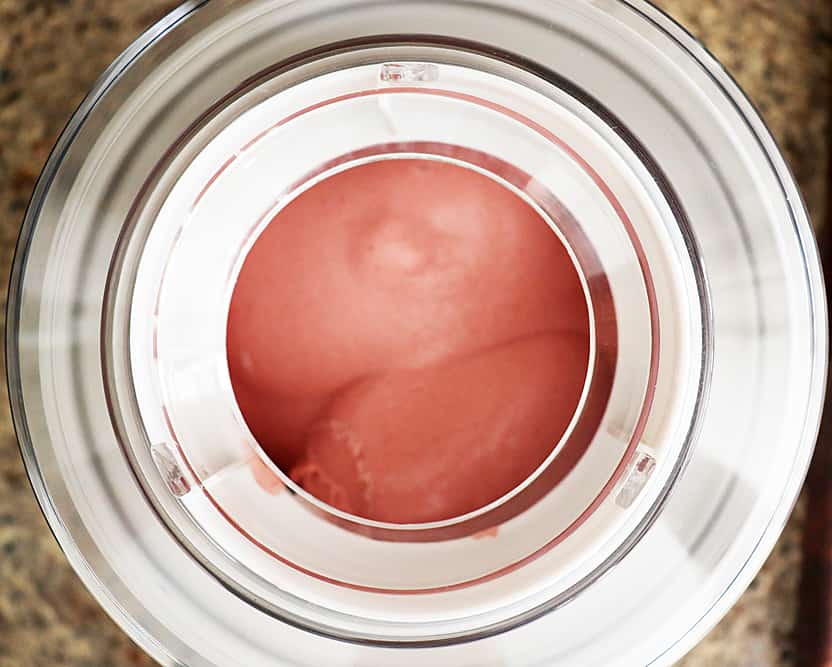 overhead of ice cream maker