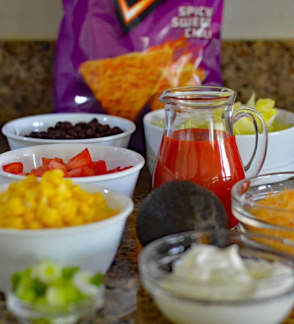 Vegan Dorito Taco Salad Recipe with Catalina Dressing