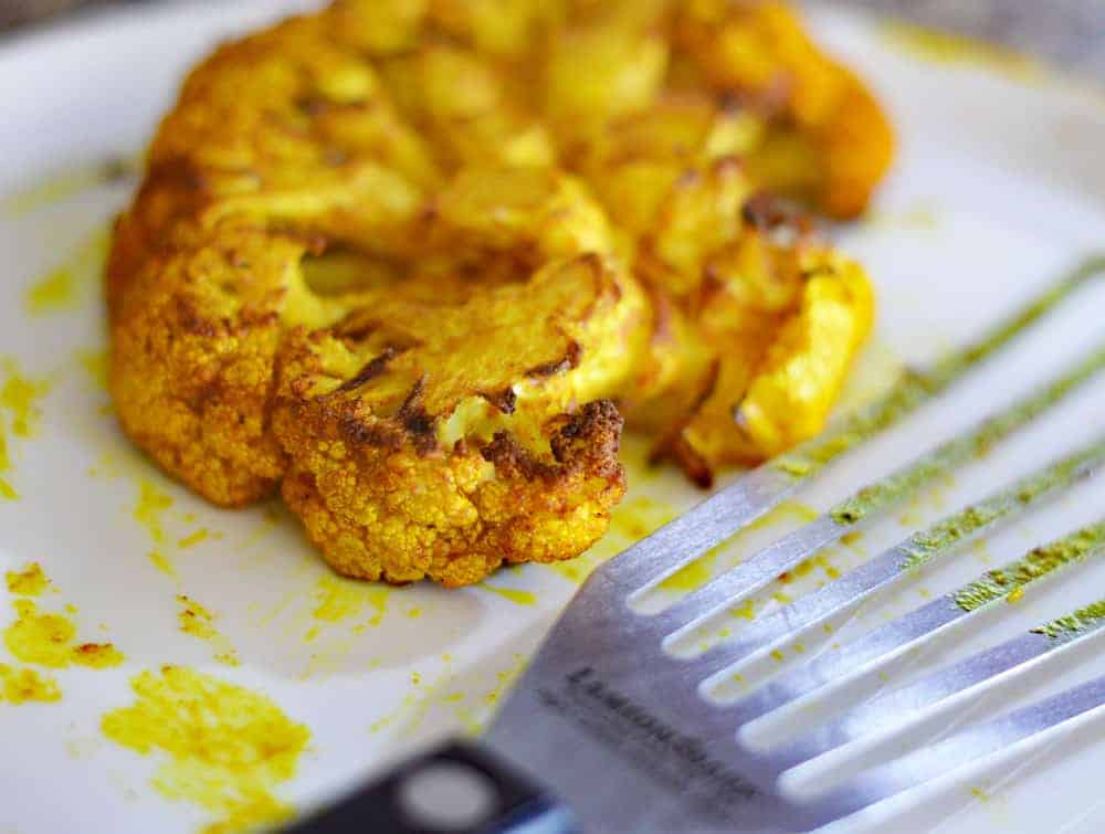 Air Fryer Fried Turmeric Cauliflower Steaks