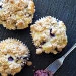 Vegan Blueberry Lemon Streusel Muffins with Blueberry Butter