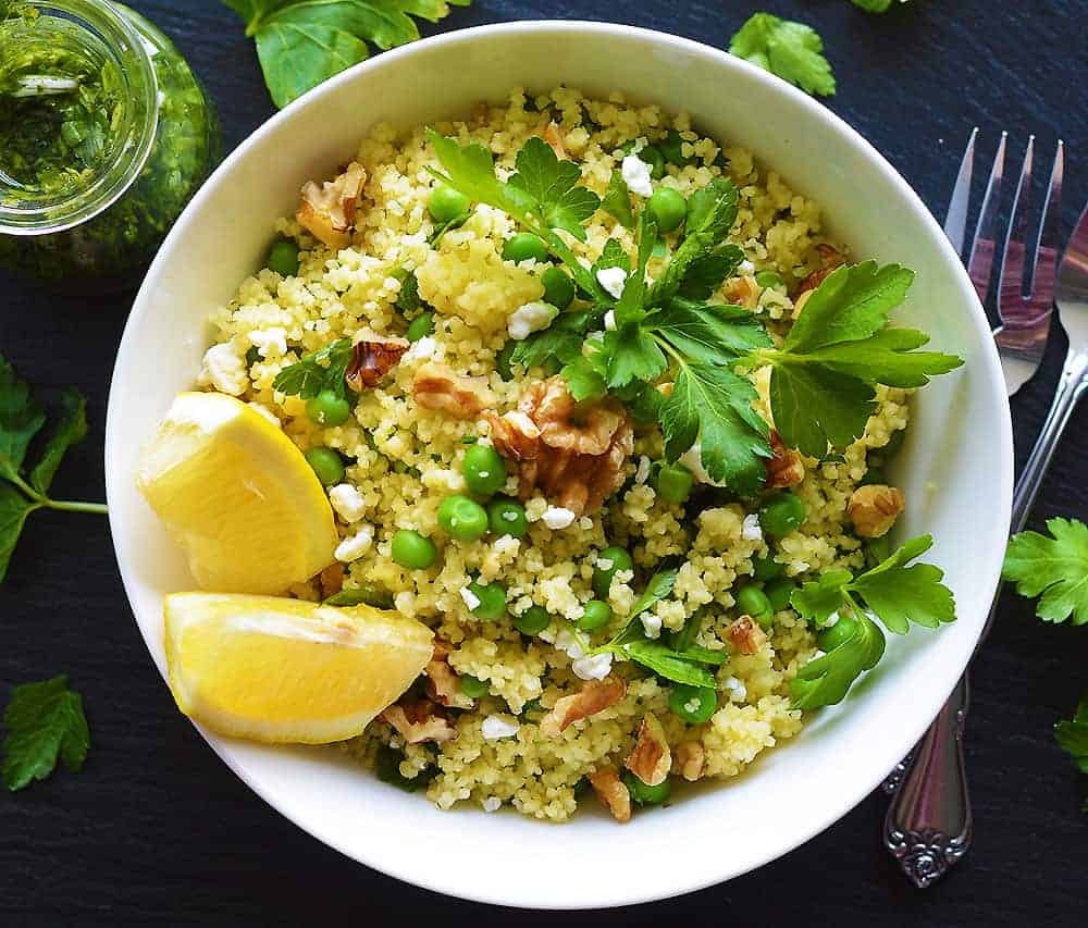 Couscous Salad with Basil Vinaigrette