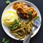Vegan Hamburger Steaks with Onion Mushroom Gravy