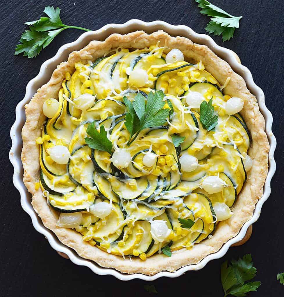 Vegan Summer Squash and Corn Tart