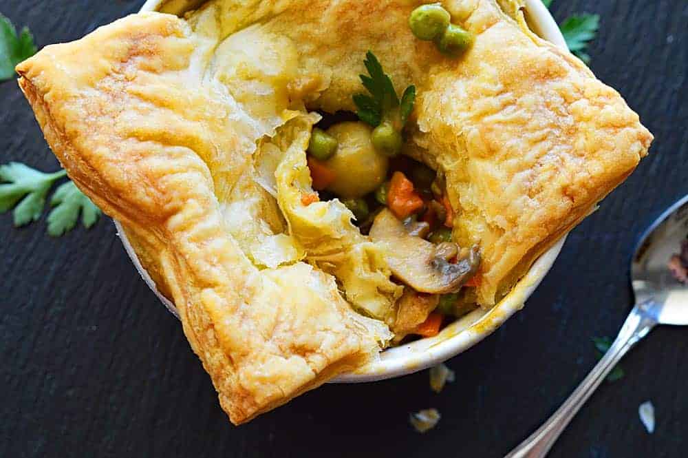 Vegan Pot Pie with Puff Pastry Crust