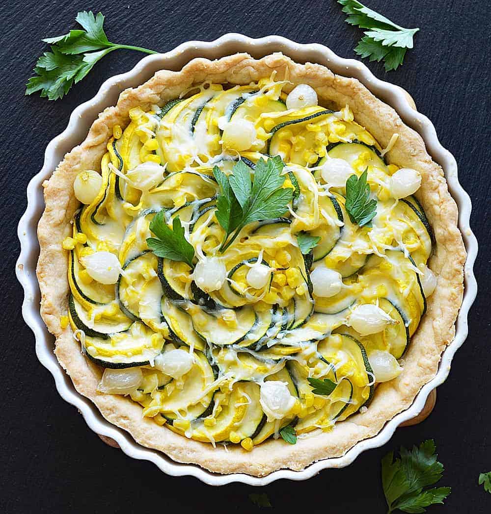 Vegan Summer Squash and Corn Tart