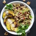 Stir Fried Farro and Brussels Sprout Bowl