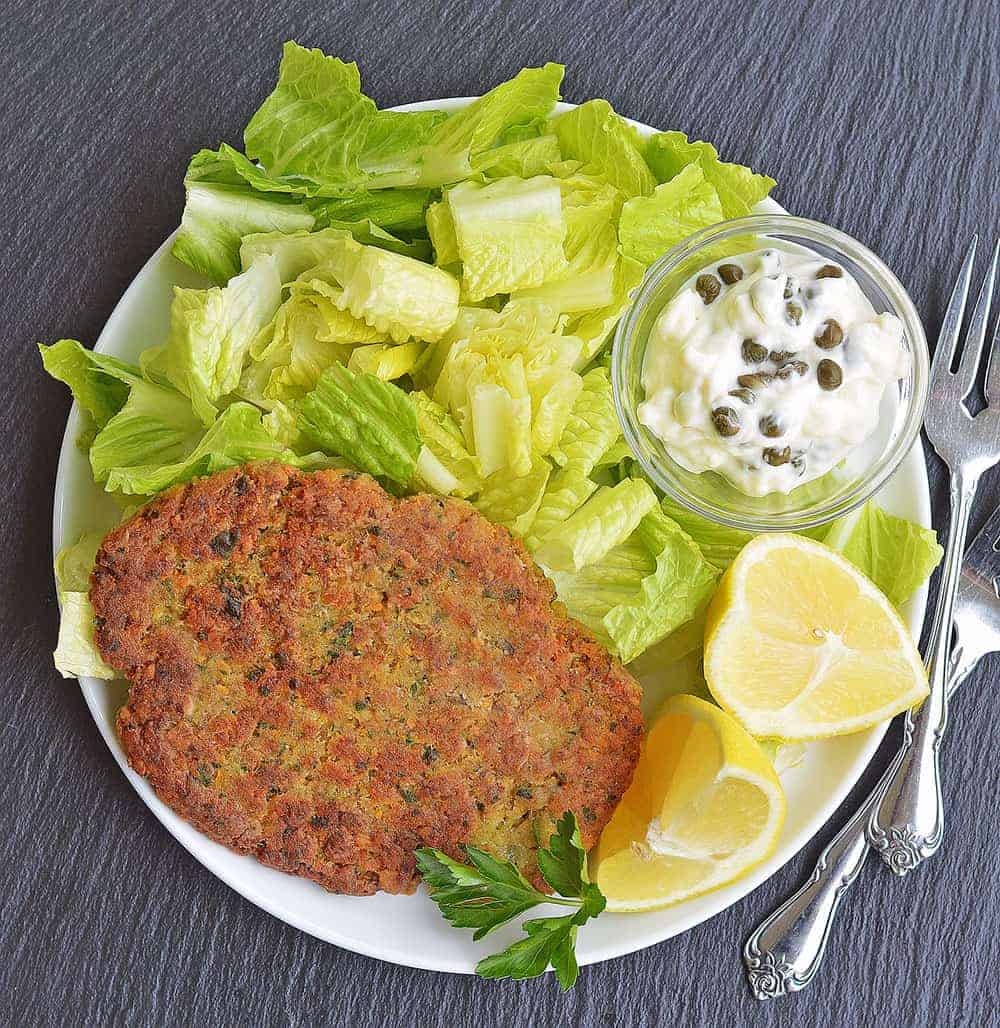 Crispy Chickpea Cutlets with Lemon Caper Sauce