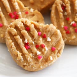 Heart Shaped Vegan Peanut Butter Cookies Hero Shot