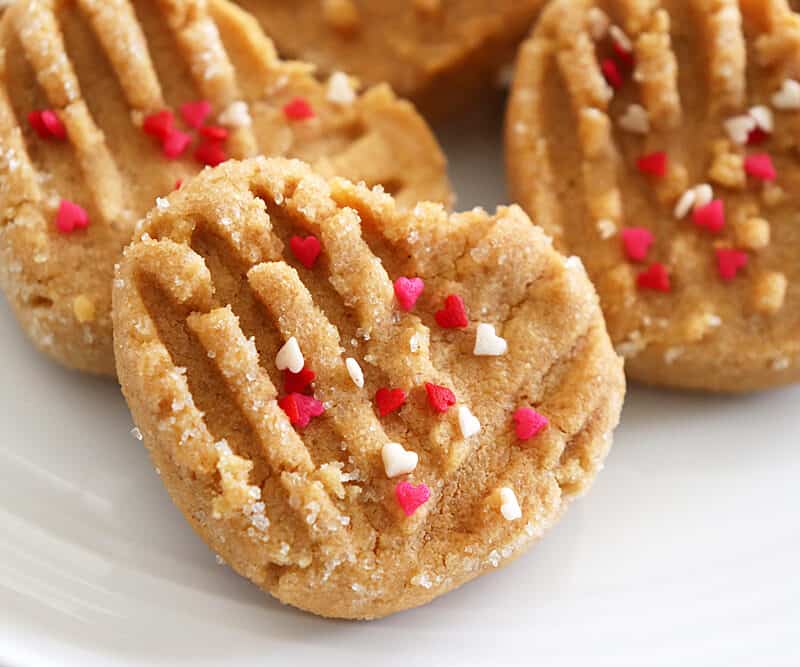 Heart Shaped Vegan Peanut Butter Cookies Hero Shot