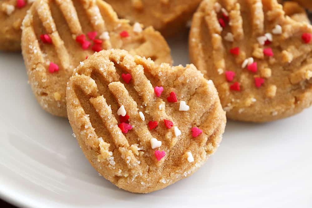 Heart Shaped Vegan Peanut Butter Cookies Hero Shot