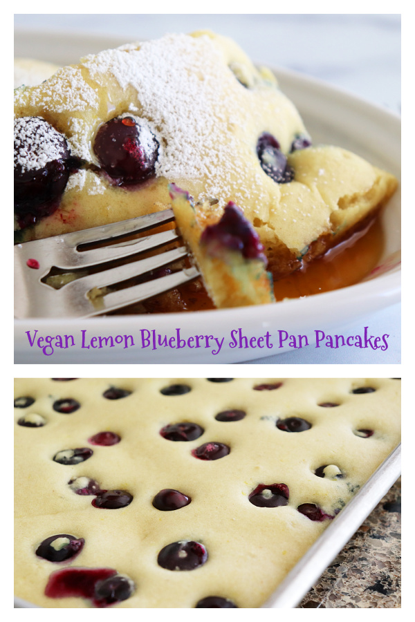PIN for Vegan Lemon Blueberry Sheet Pan Pancakes