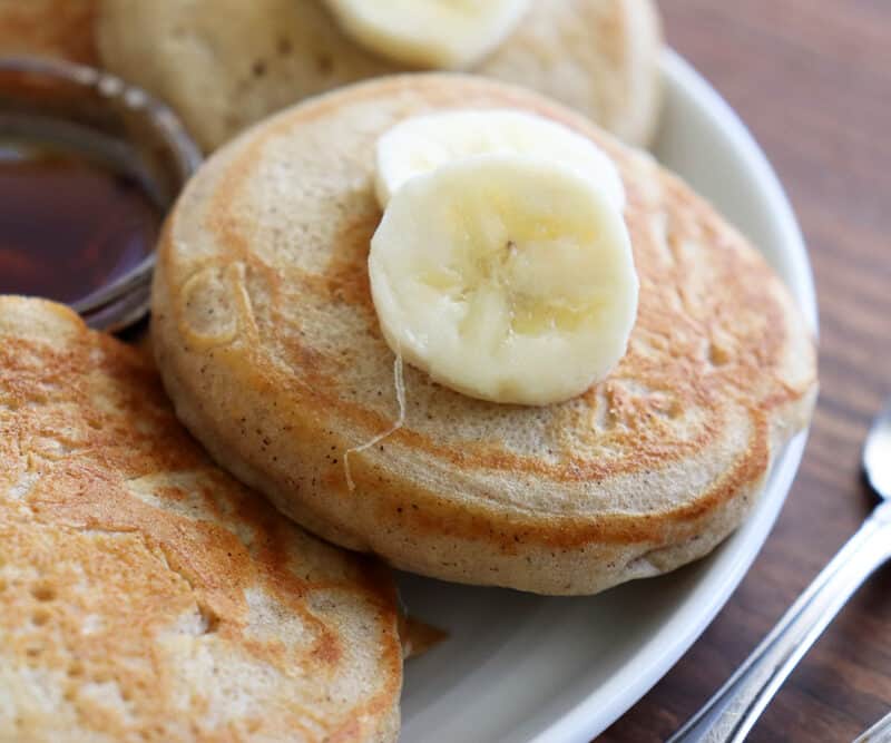Light and Fluffy Vegan Banana Pancakes Hero Shot