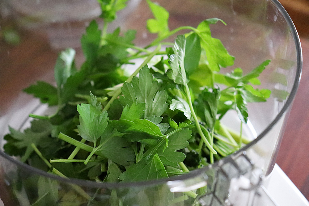 Parsley in food processor