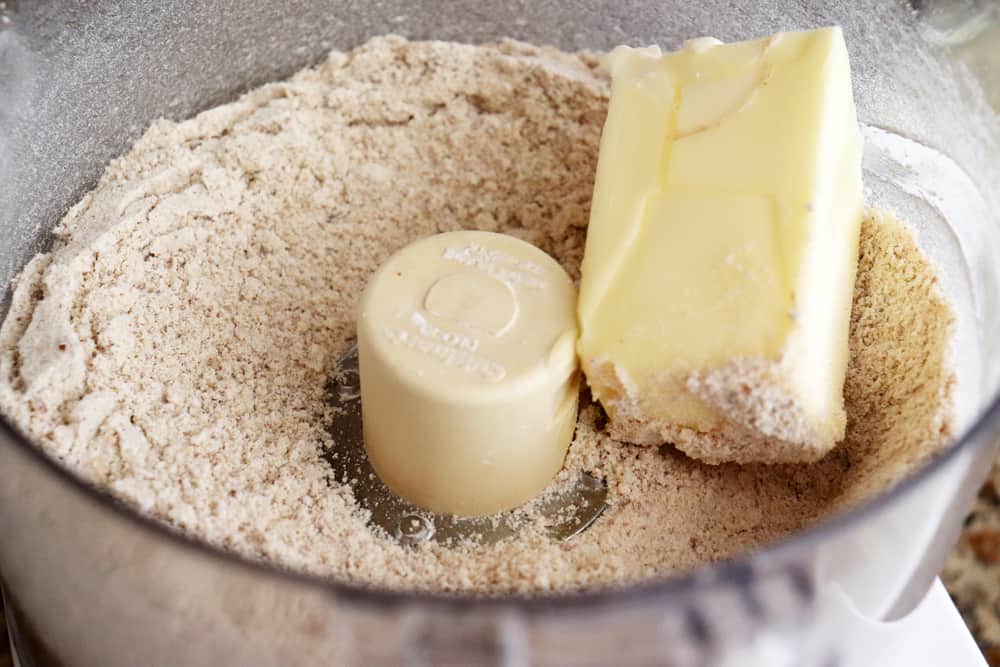 Adding butter to the food processor