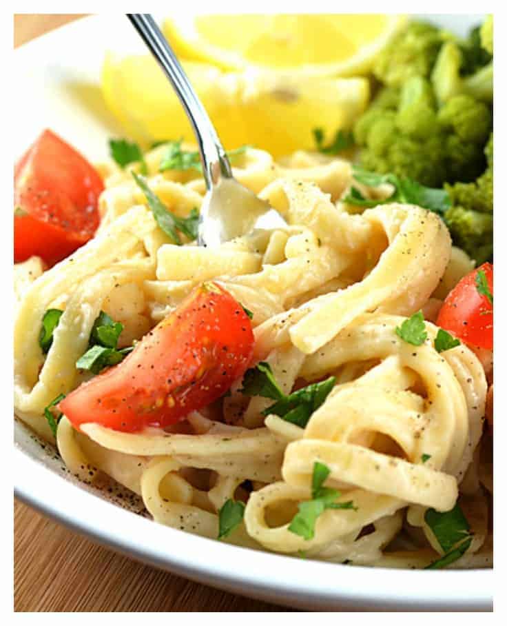 White Bean Fettucine Alfredo