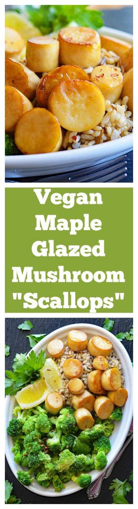 Vegan Maple Glazed King Oyster Mushroom "Scallops"