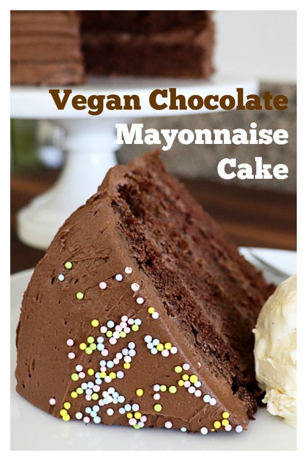Pinterest Pic for Vegan Chocolate Mayonnaise Cake