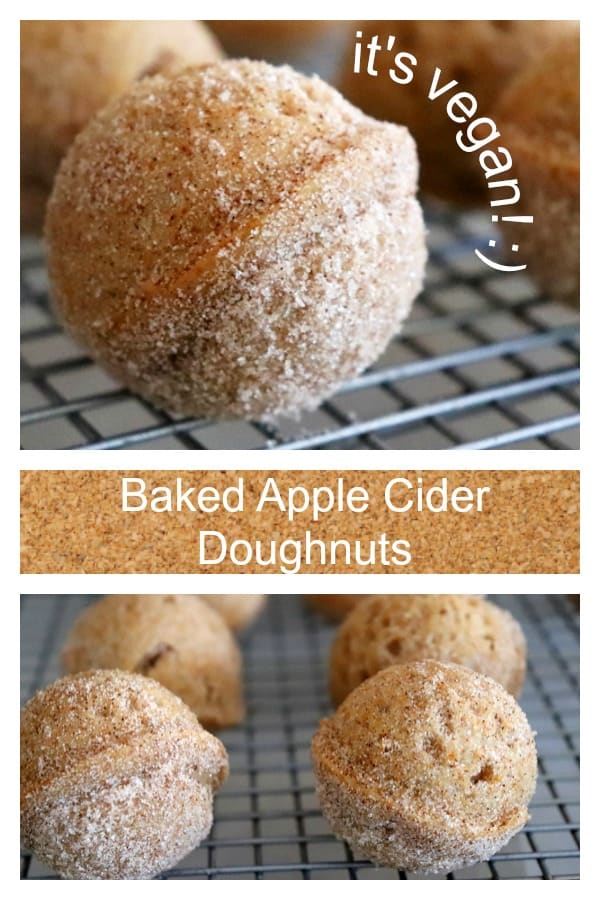 Pinterest image for Baked Apple Cider Doughnut Holes