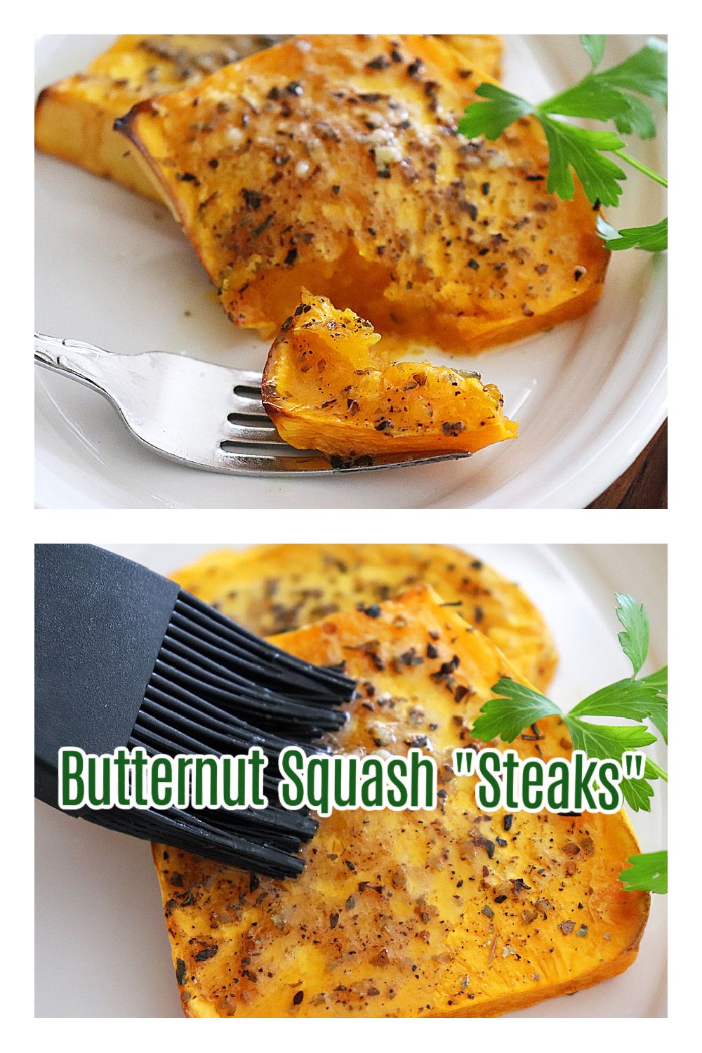 PIN for Garlic Butter Butternut Squash Steaks