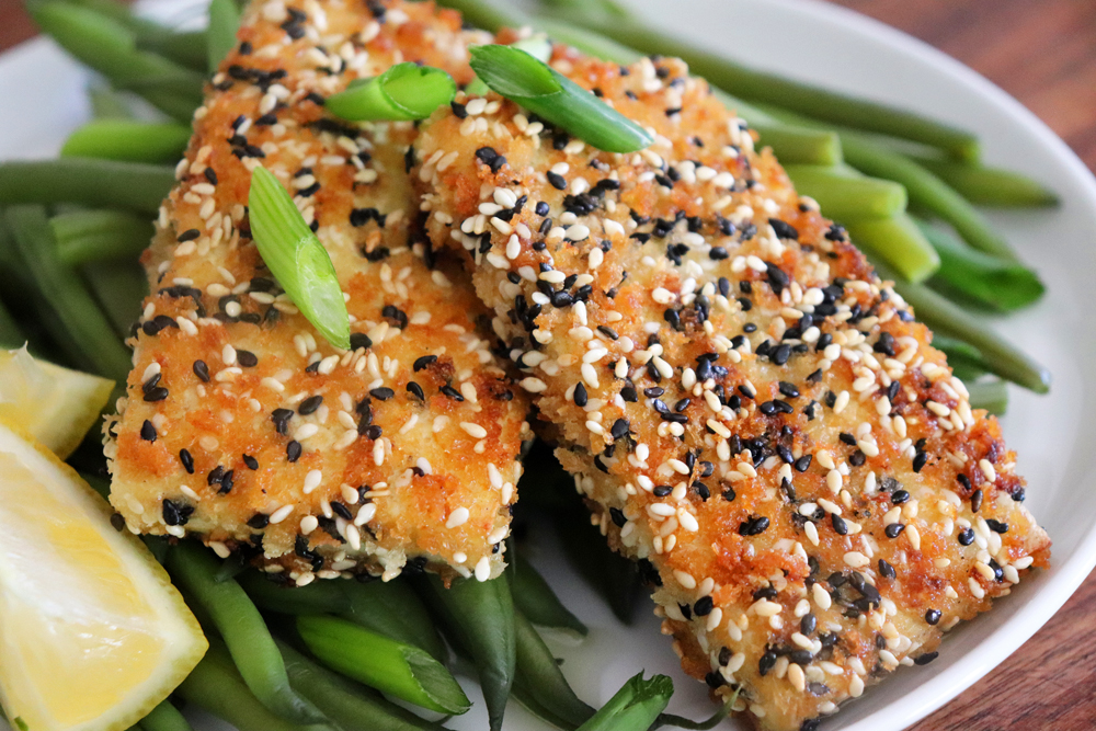 Pan Seared Sesame Crusted Tofu Steaks Hero Shot