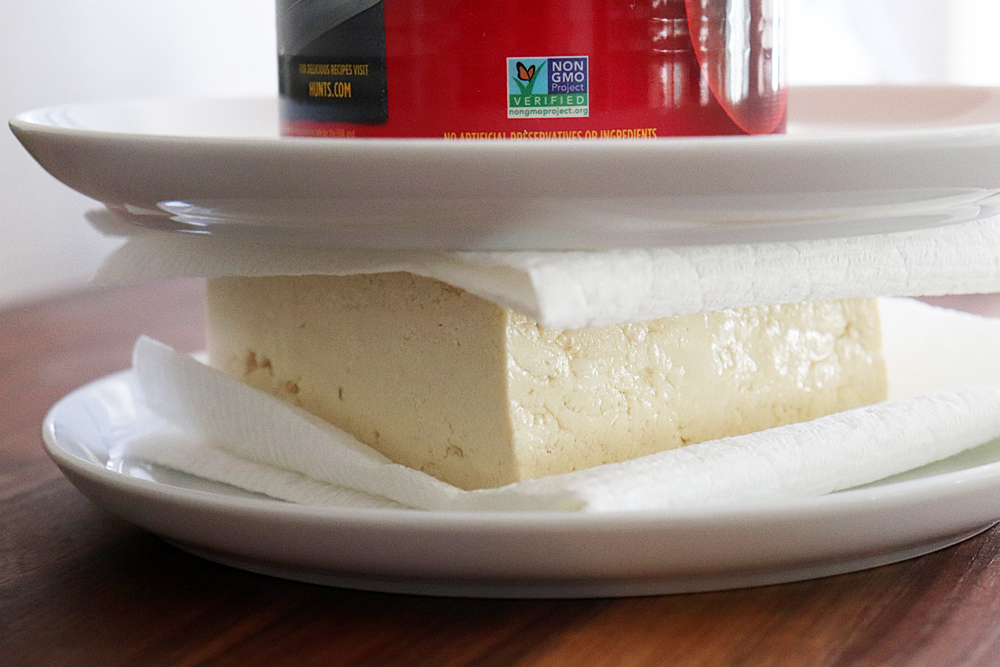 Pressing the tofu