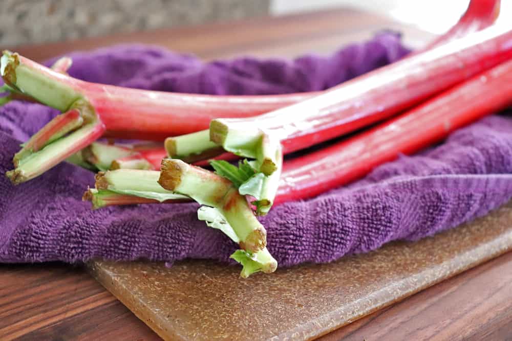Close up of rhubarb