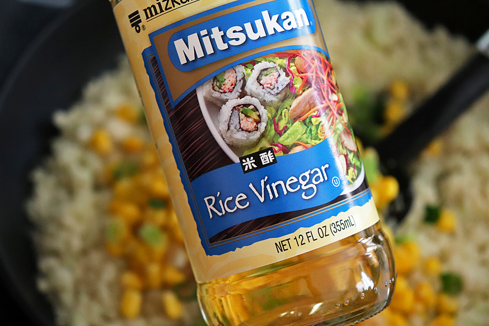 Adding rice vinegar