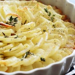 Close up of Easy Roasted Potato Gratin