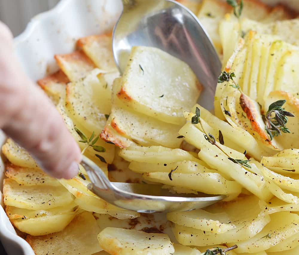 Serving the Easy Roasted Potato Gratin