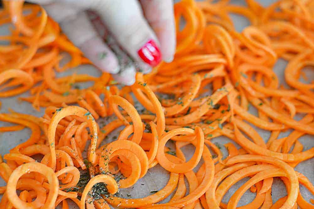 Spiralized Sweet Potato Fries