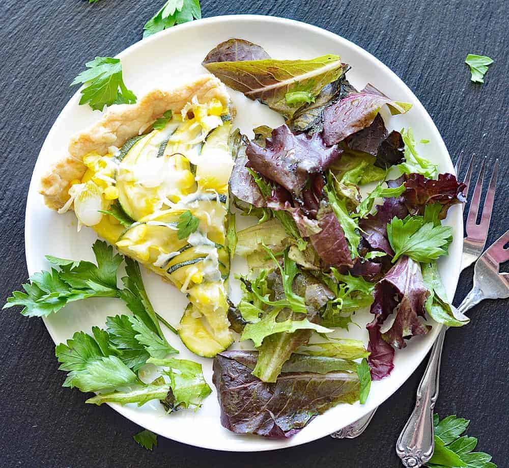 Vegan Summer Squash and Corn Tart