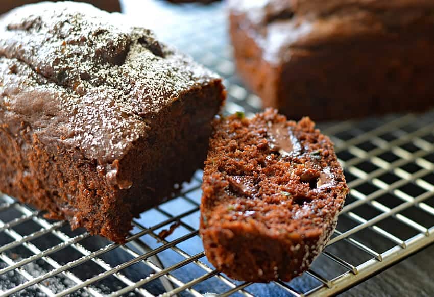 Vegan Chocolate Zucchini Bread Slice